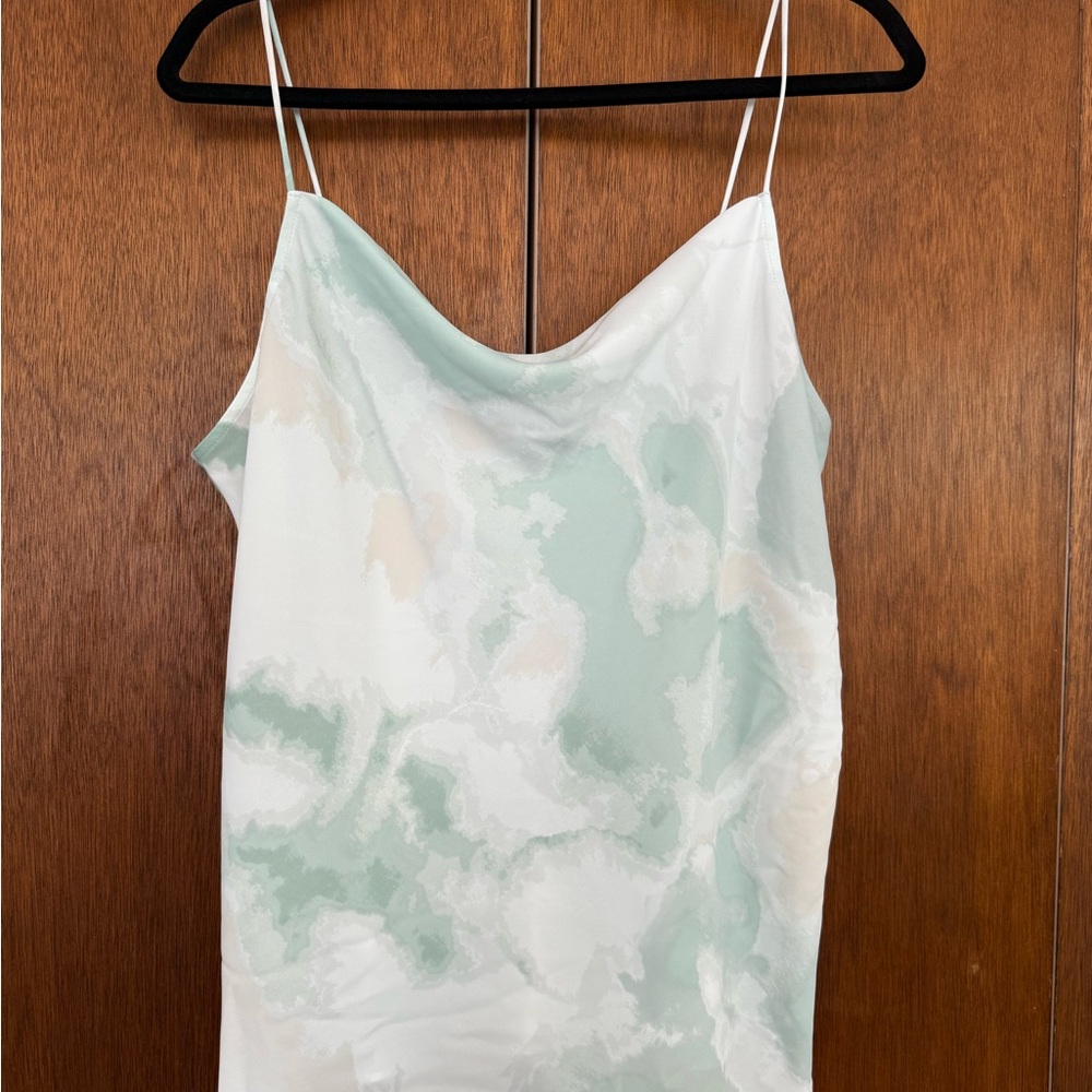 Nine West Green and White Camisole Top
